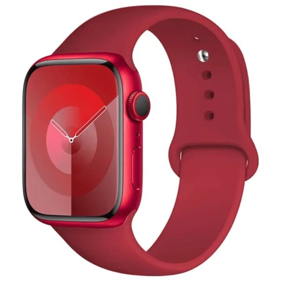 NEW[BAND] RED Sport Silicone For Apple Watch - Picture 1 of 3